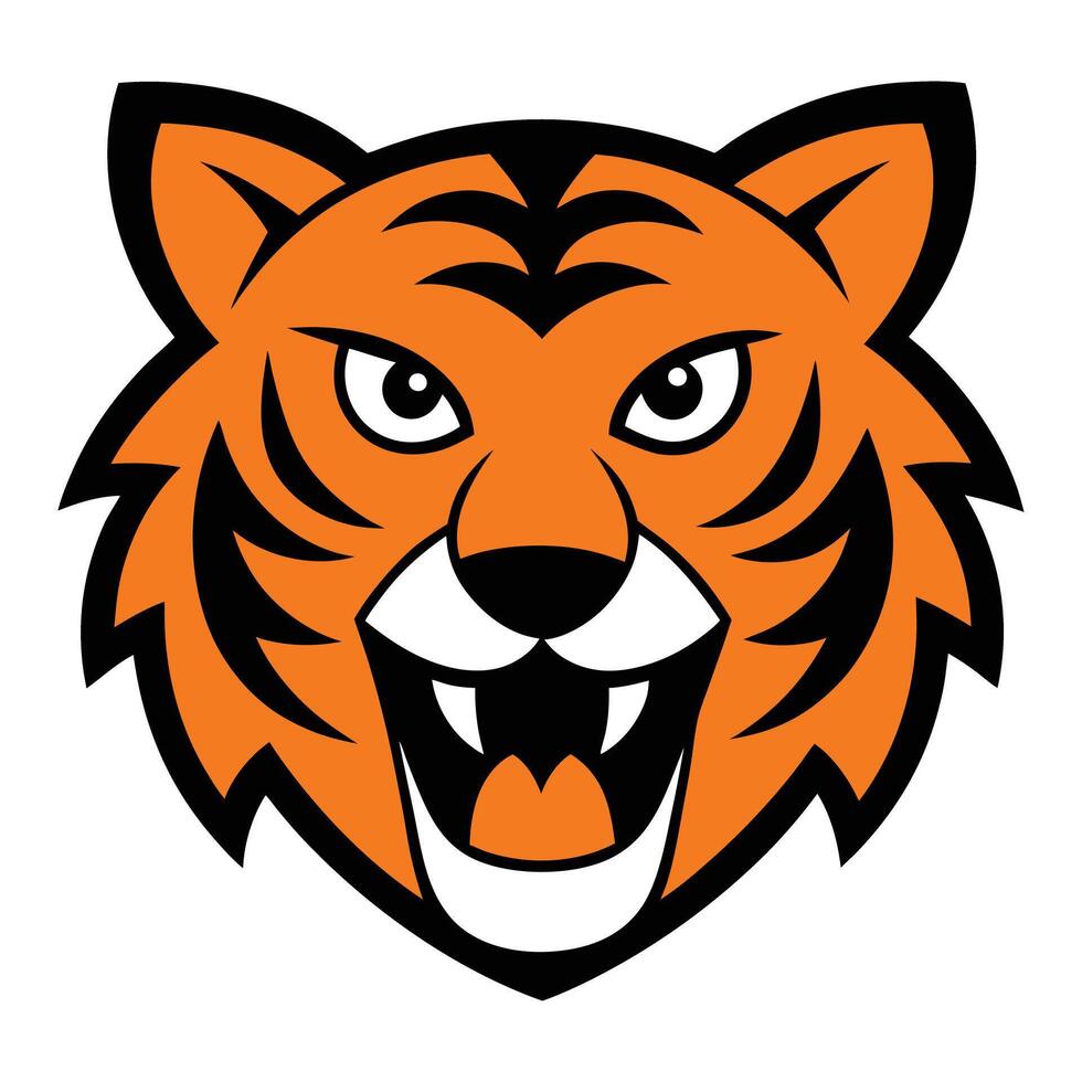 The tiger head logo is shown on a white background vector