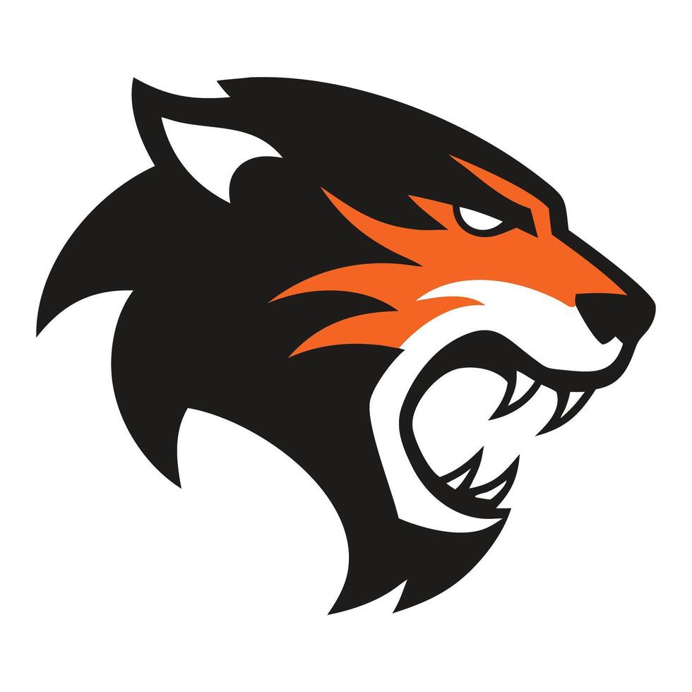 Fierce Wildcat Head Logo Design vector