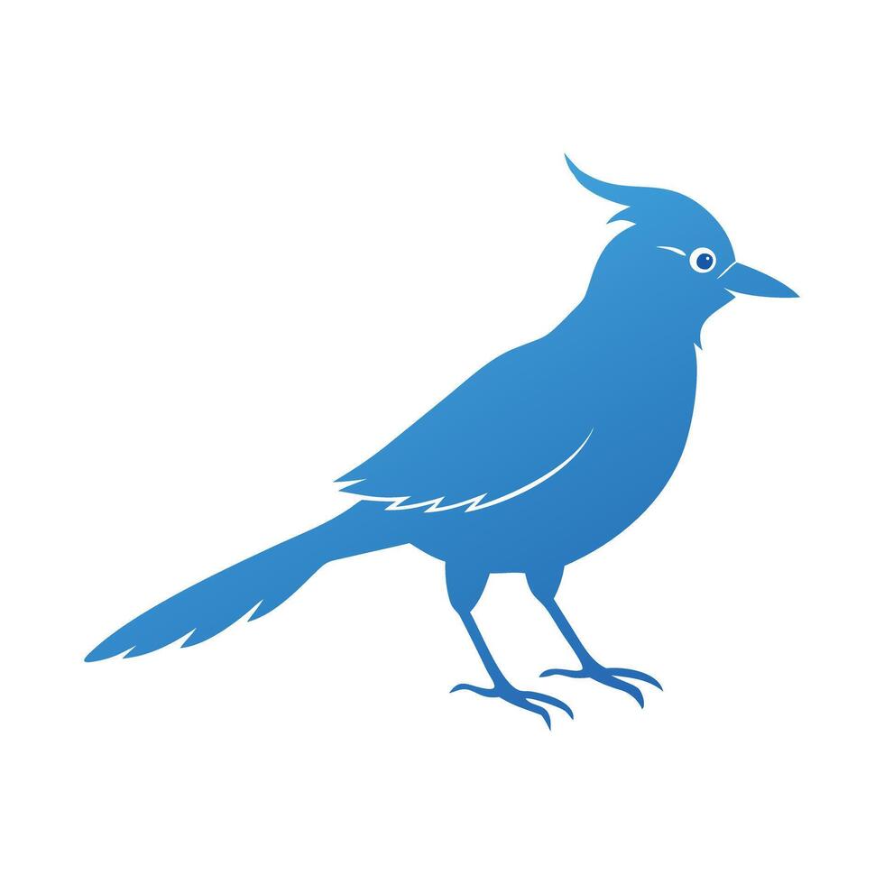 A blue bird is standing on a white background vector