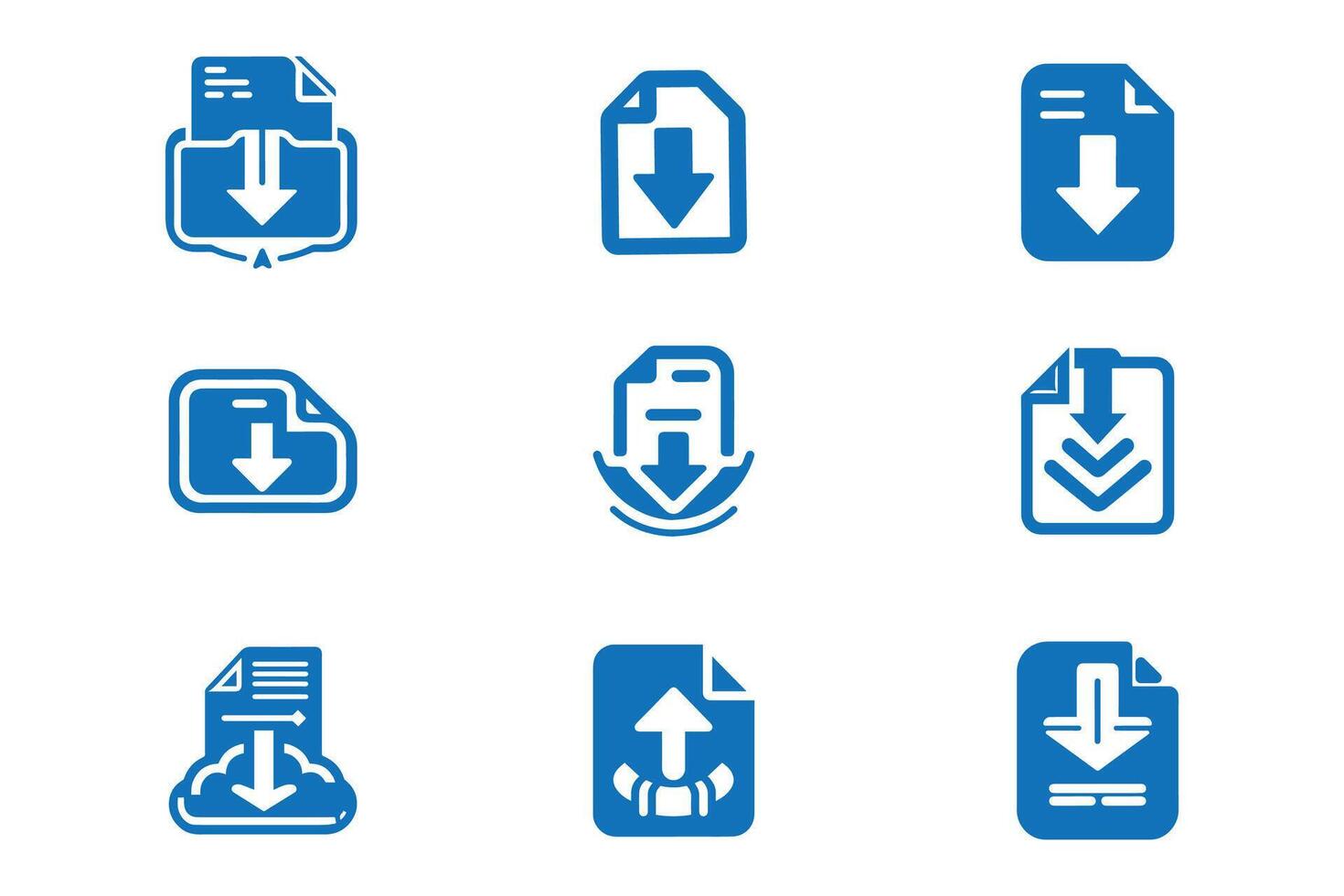 Downloading document concept icon. File download logo design . vector
