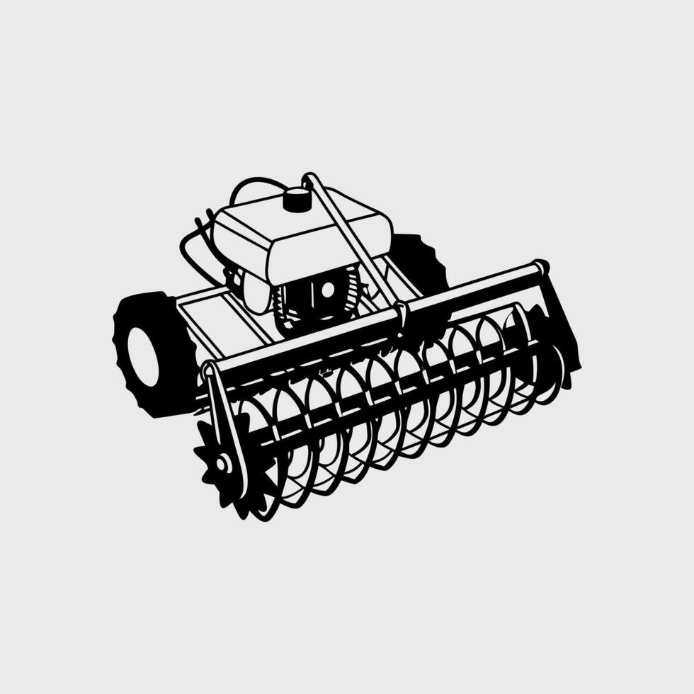 Broadcast seeder silhouette on white background vector