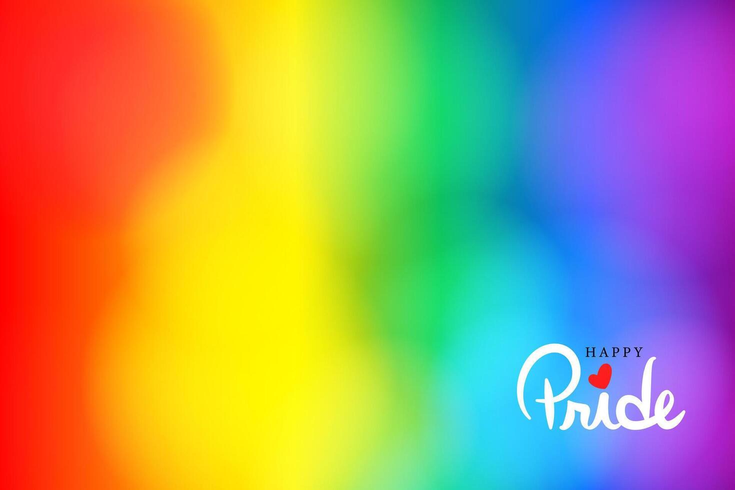 pride rainbow color background with pride text typography vector