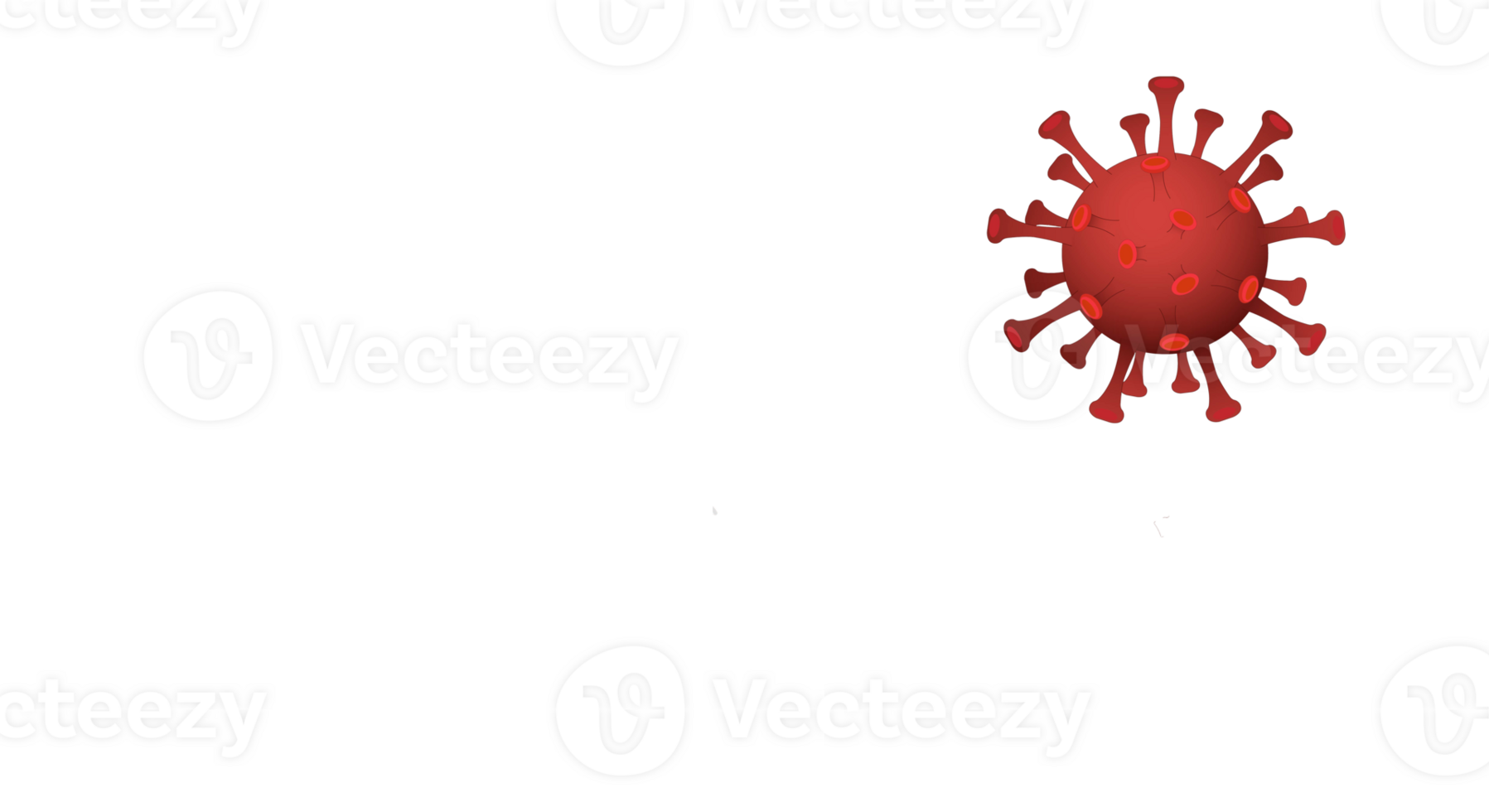 Virus, microscopic virus red. transparent background. Copy space. png