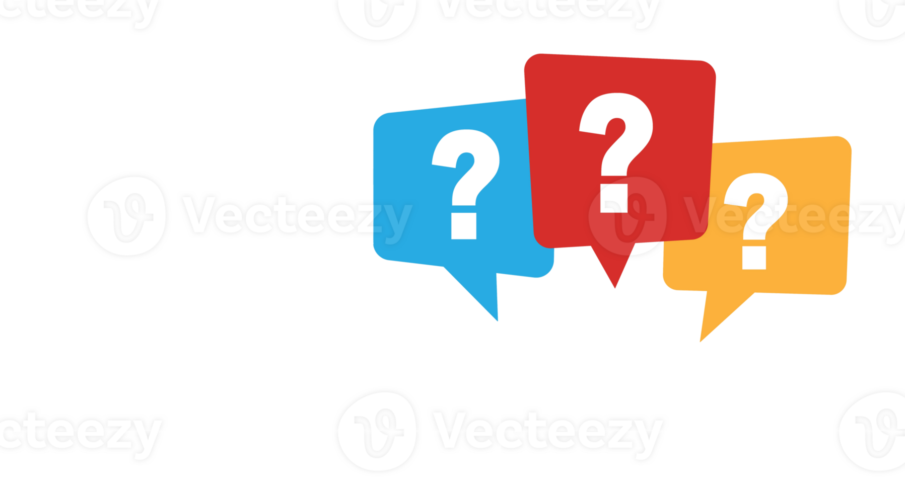 Message box with question mark. Questions and answers. transparent background. Copy space. png
