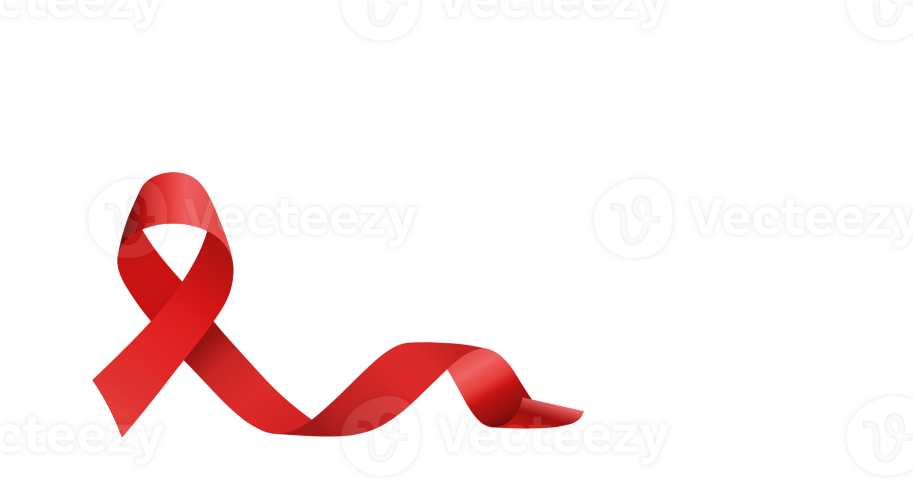 Red Awareness Ribbon. transparent background. Copy space. png