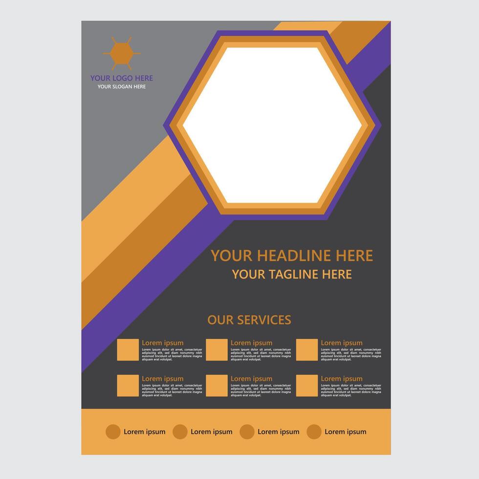 Corporate business flyer A4 size design vector