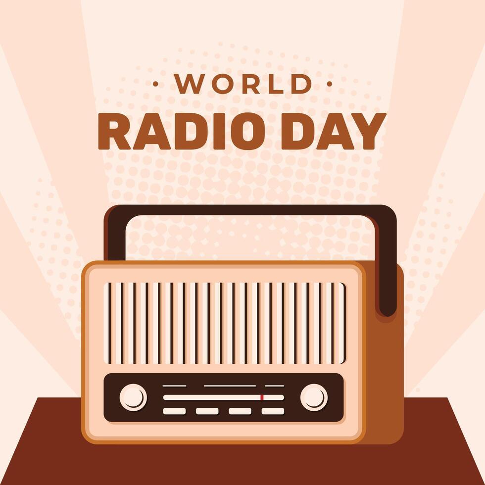 World radio day illustration event background design Classic vector
