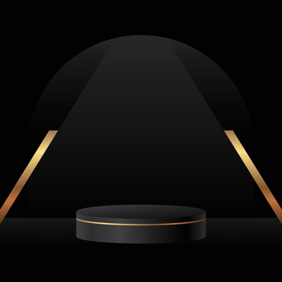 Luxury Black 3D podium background vector