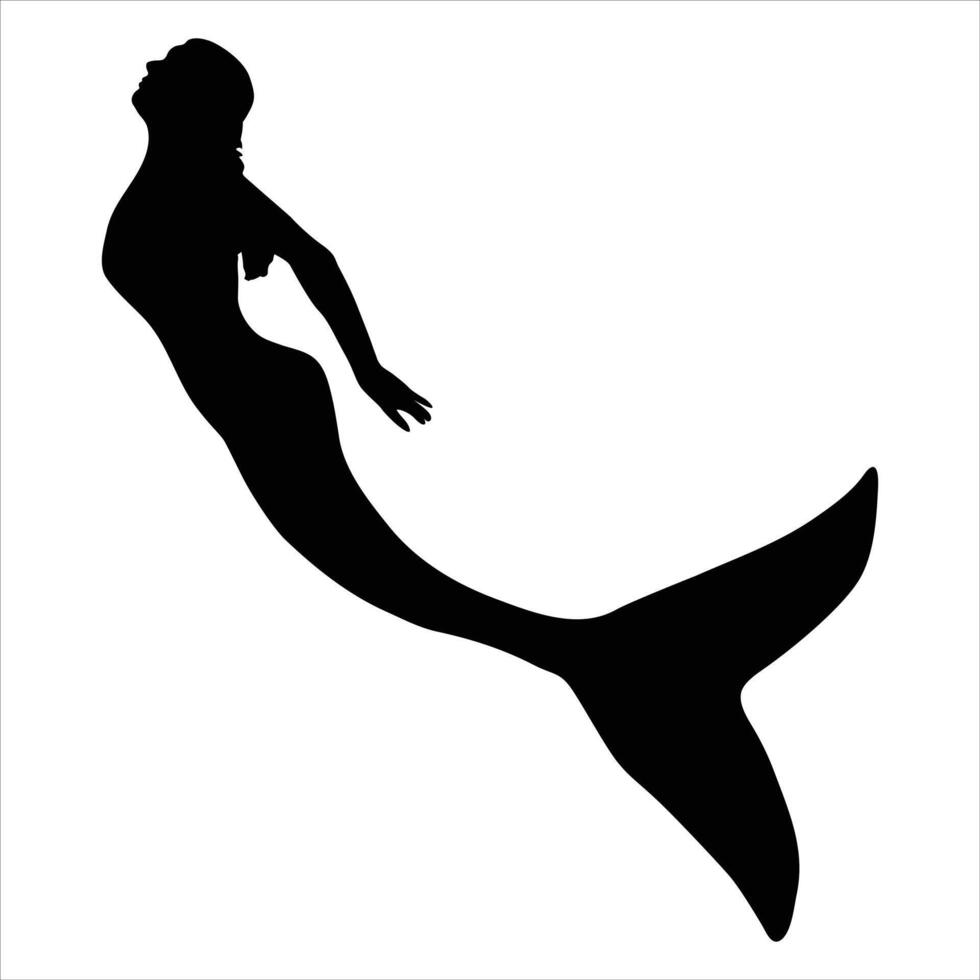 mermaid silhouette on white background vector
