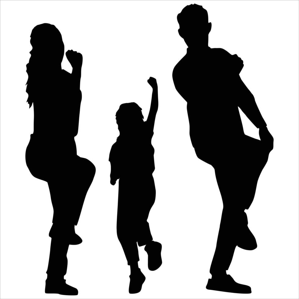 Family silhouette on a white background vector