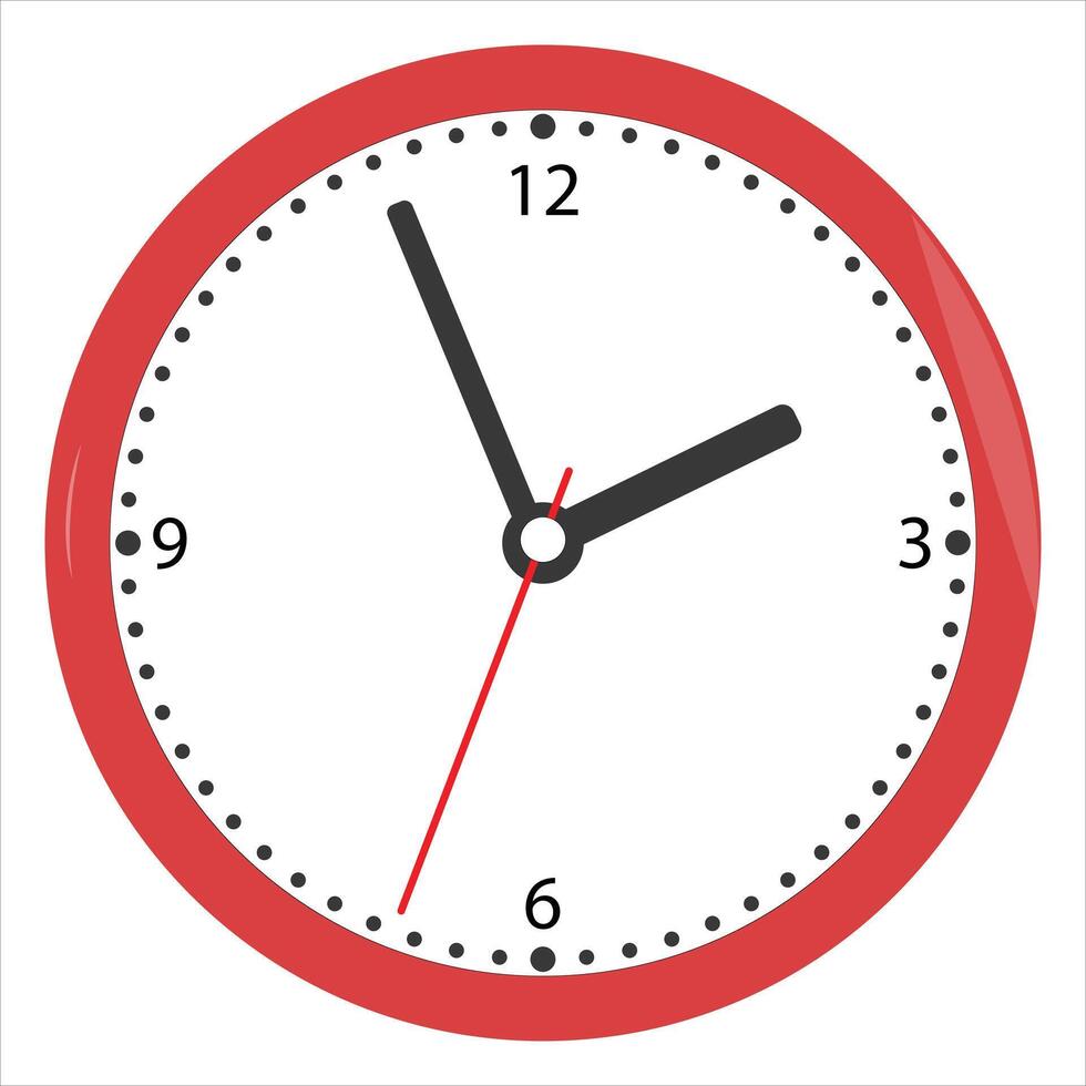 Flat clock ILLUSTRATION isolated on white background vector