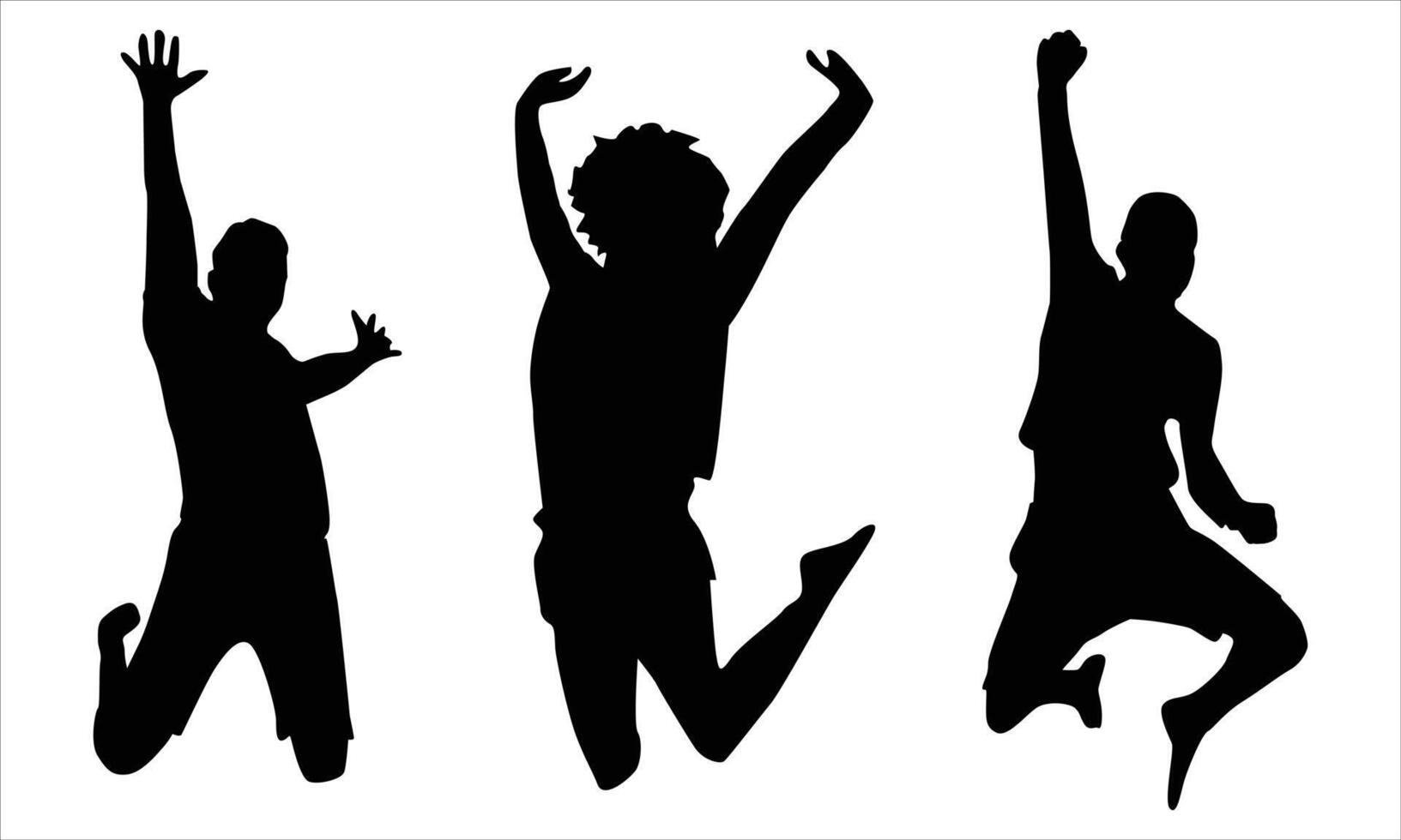 Silhouettes set of jumping people vector