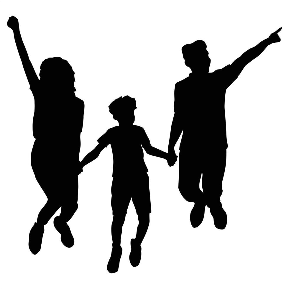 Family silhouettes, Happy family silhouette vector