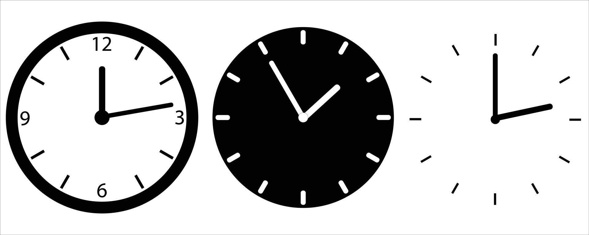 flat clock icon set vector