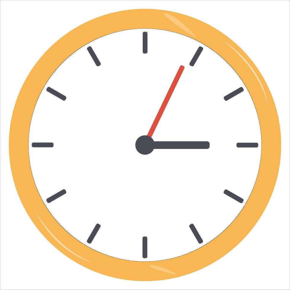 Flat clock icon isolated on white background vector