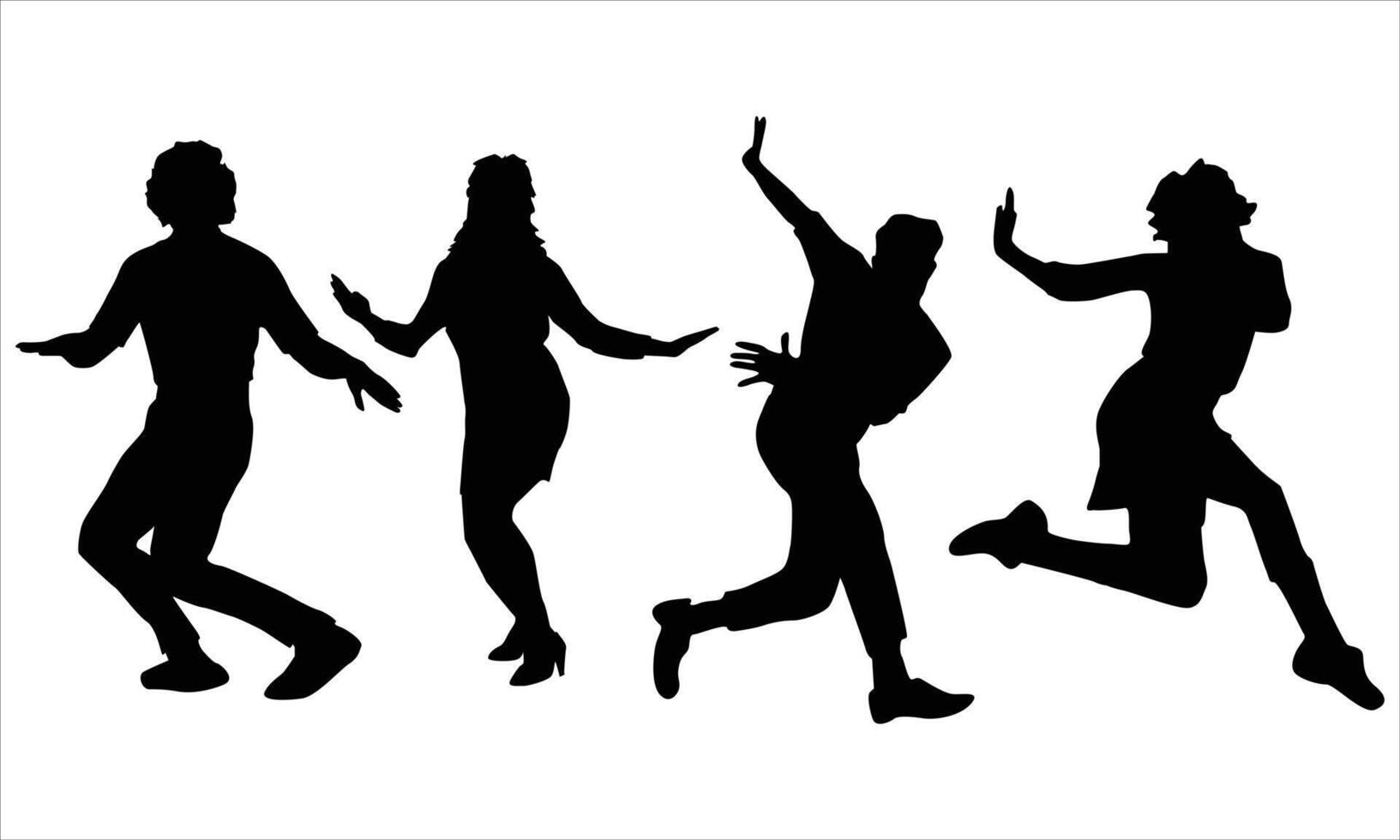 silhouettes icon set of dancing people vector