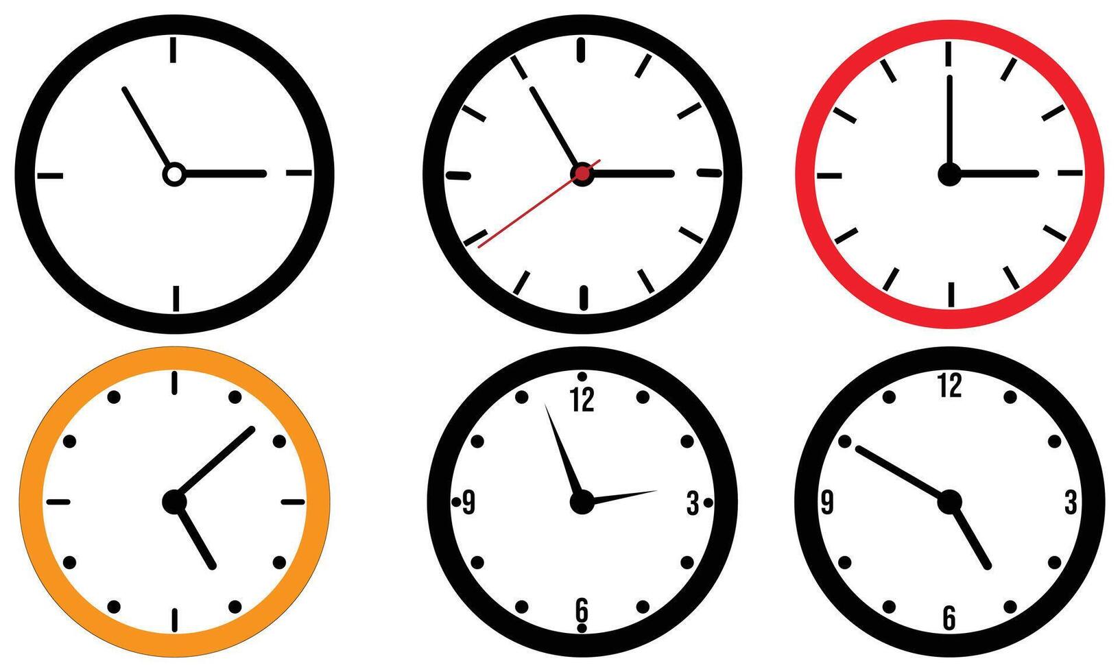 clock icon set bundle on a white background vector