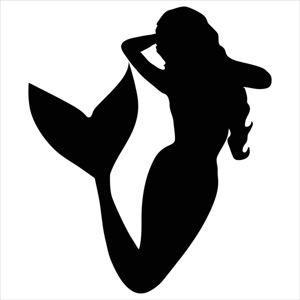 Mermaid silhouette Illustration vector