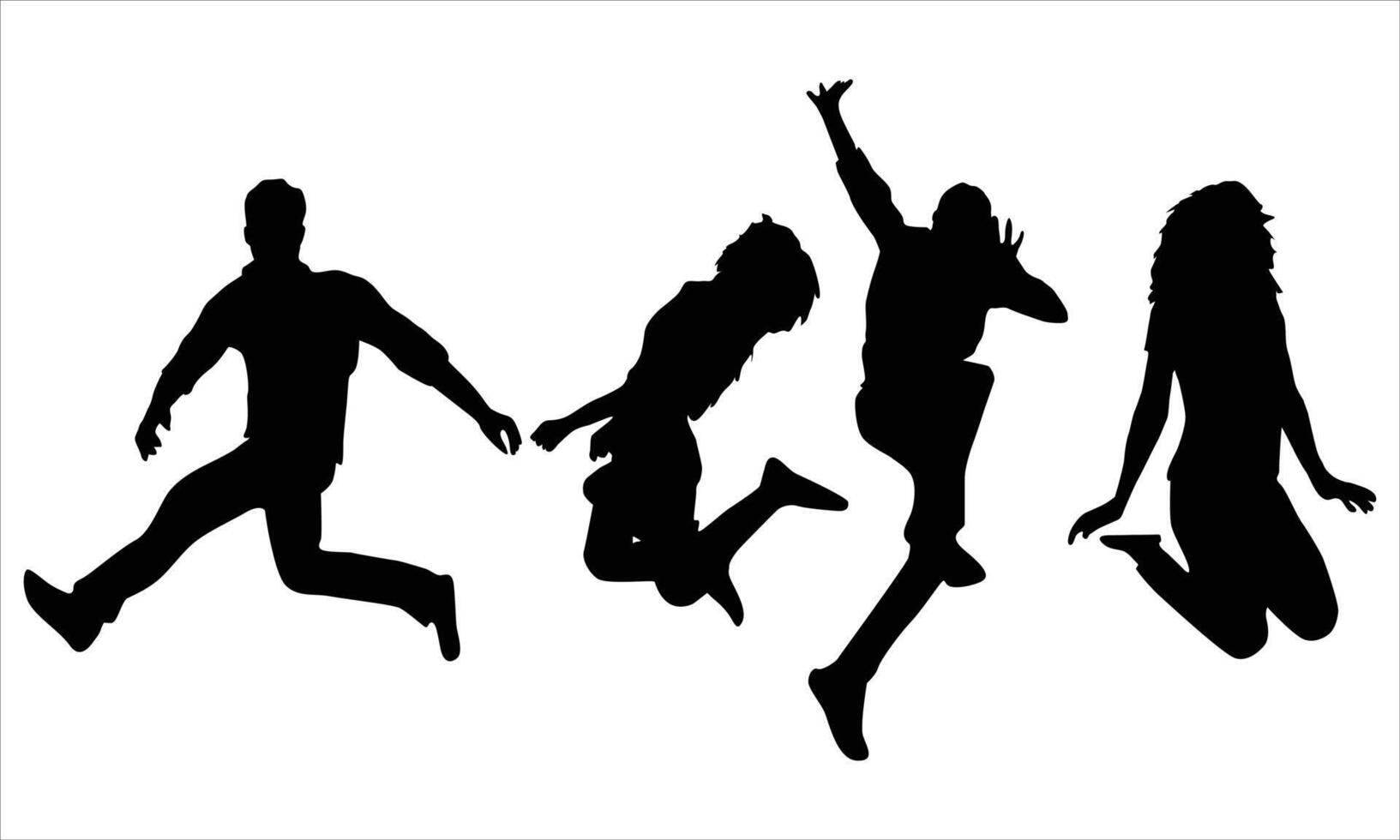 Silhouettes of different jumping people vector