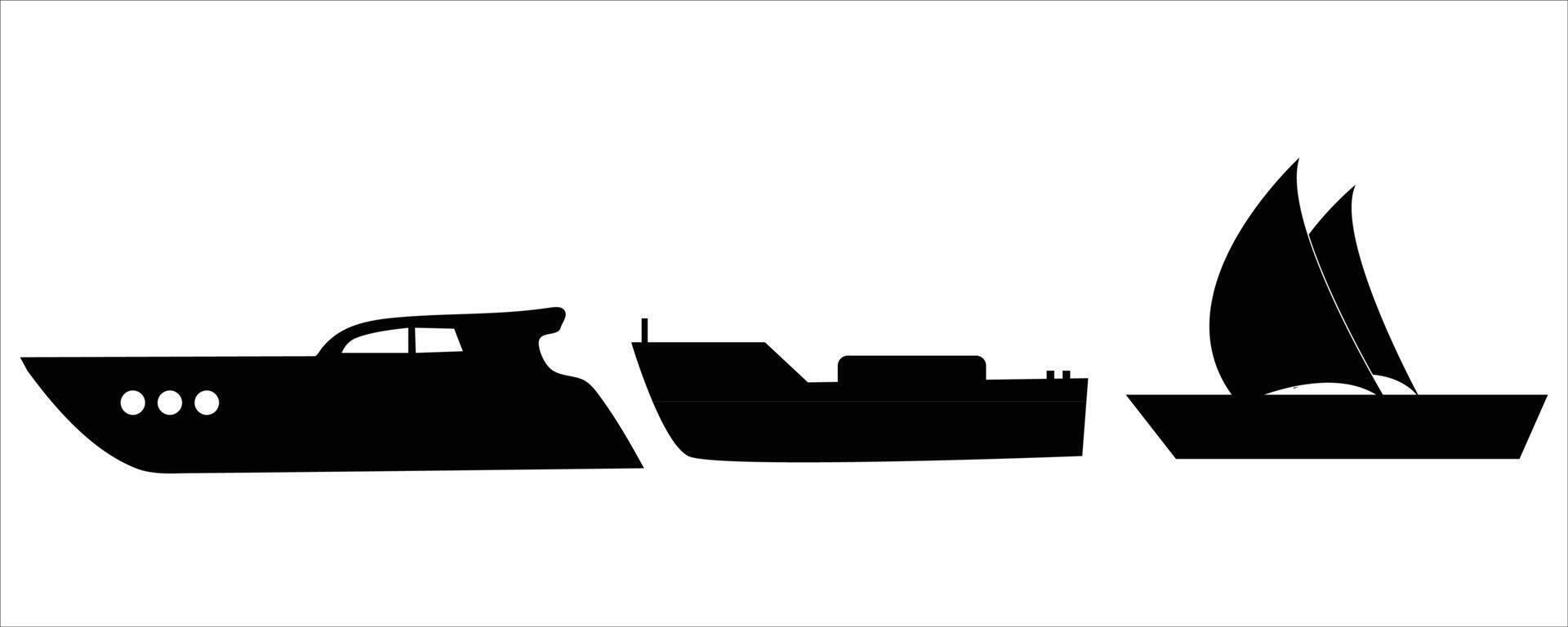 Sailing boat silhouettes Illustration vector