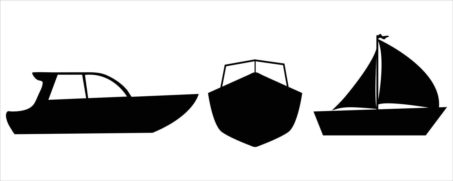 Sailing ship silhouettes vector