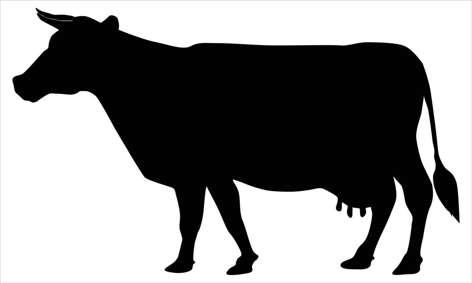 silhouette or illustration of a cow on a white background vector