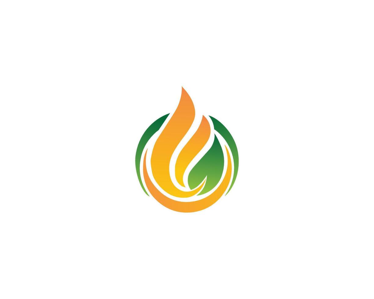 Eco-Friendly Flame Logo Design Concept Template. vector