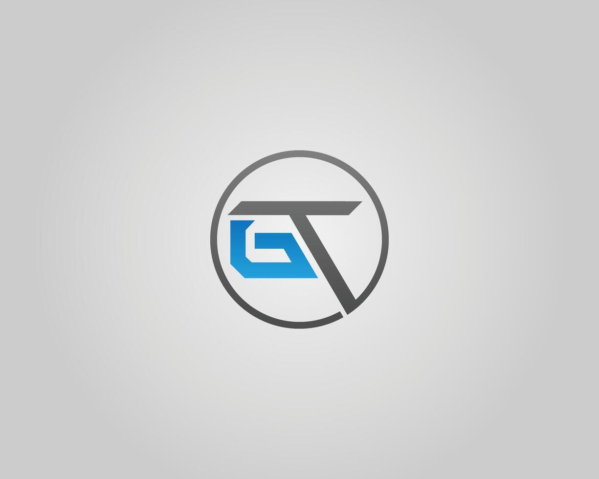 Abstract GT Letter Minimalist Logo Modern Template. vector