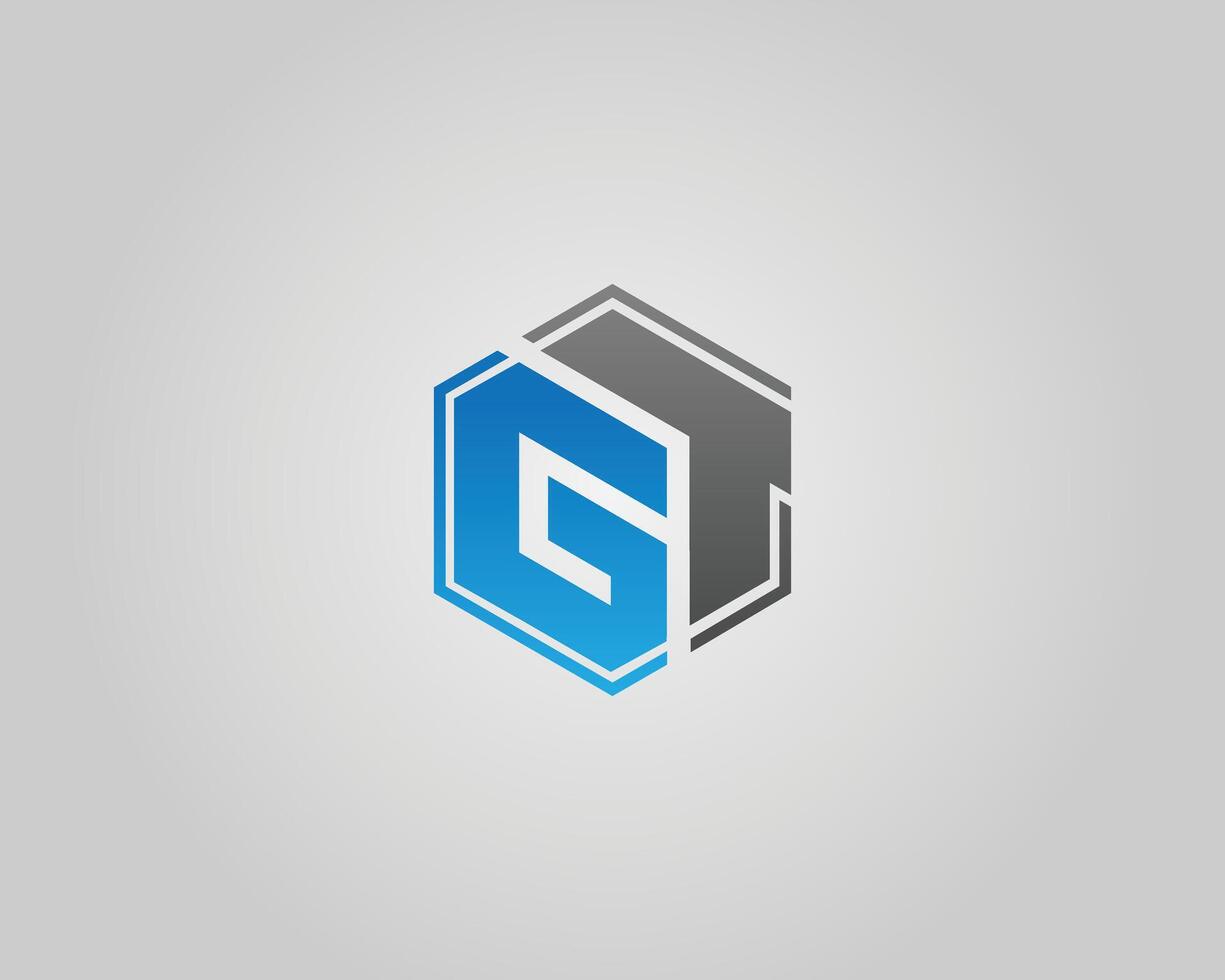 Abstract GT Letter Minimalist Logo Design Modern Template. vector
