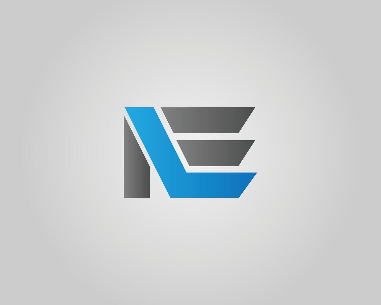 Abstract NE Letter Logo Design Minimalist Modern Template. vector