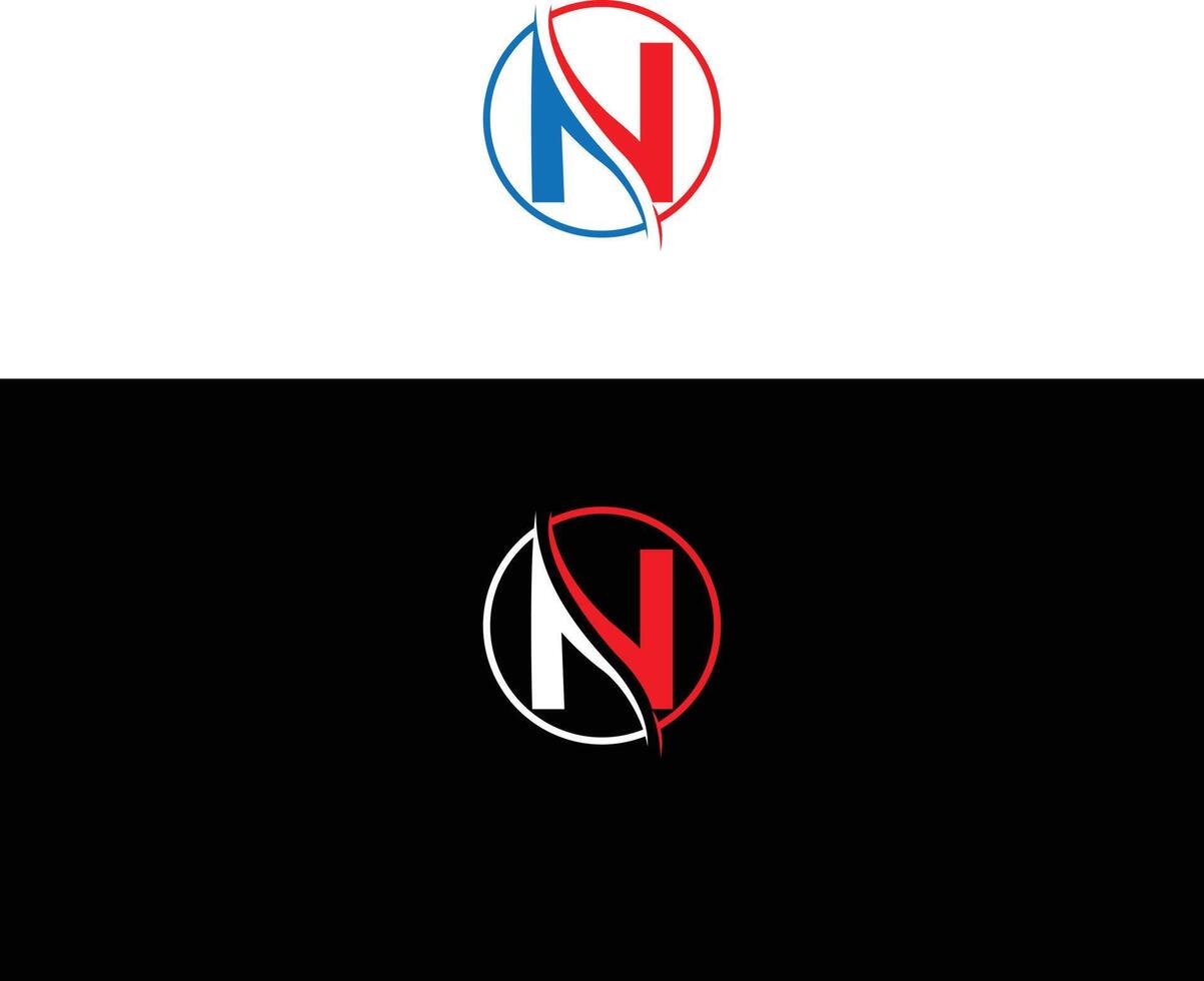 Letter N Abstract Initial Logo Design Template. vector