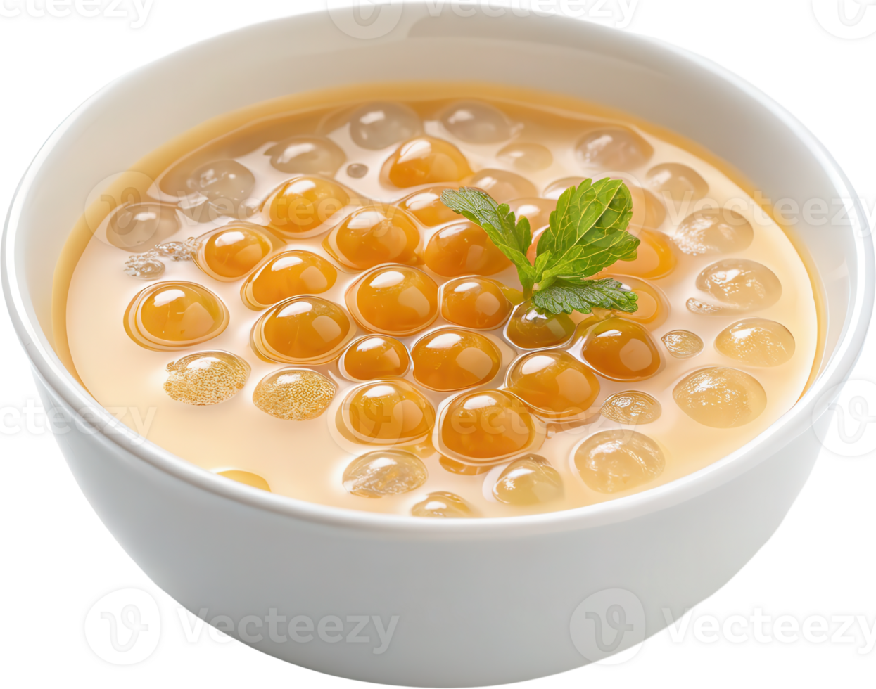 Tapioca pearls in creamy coconut milk png