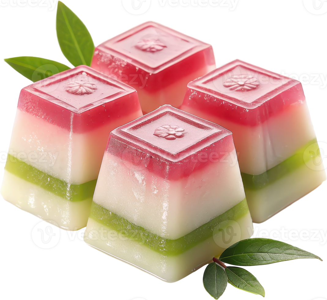 Vibrant Thai Jelly Dessert Cubes png