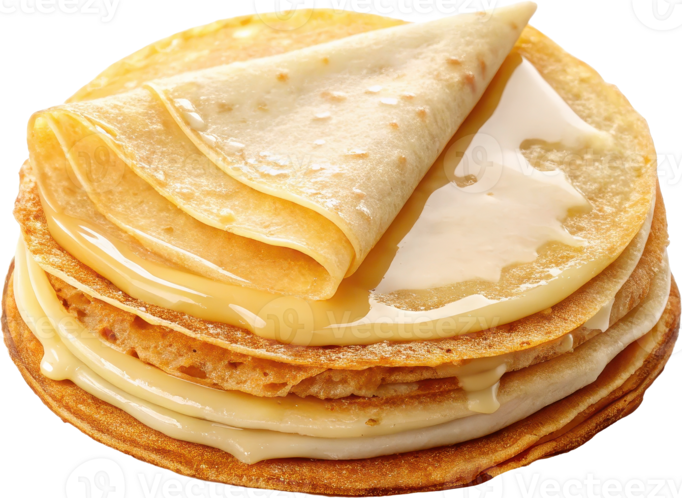 Delectable stack of golden pancakes png