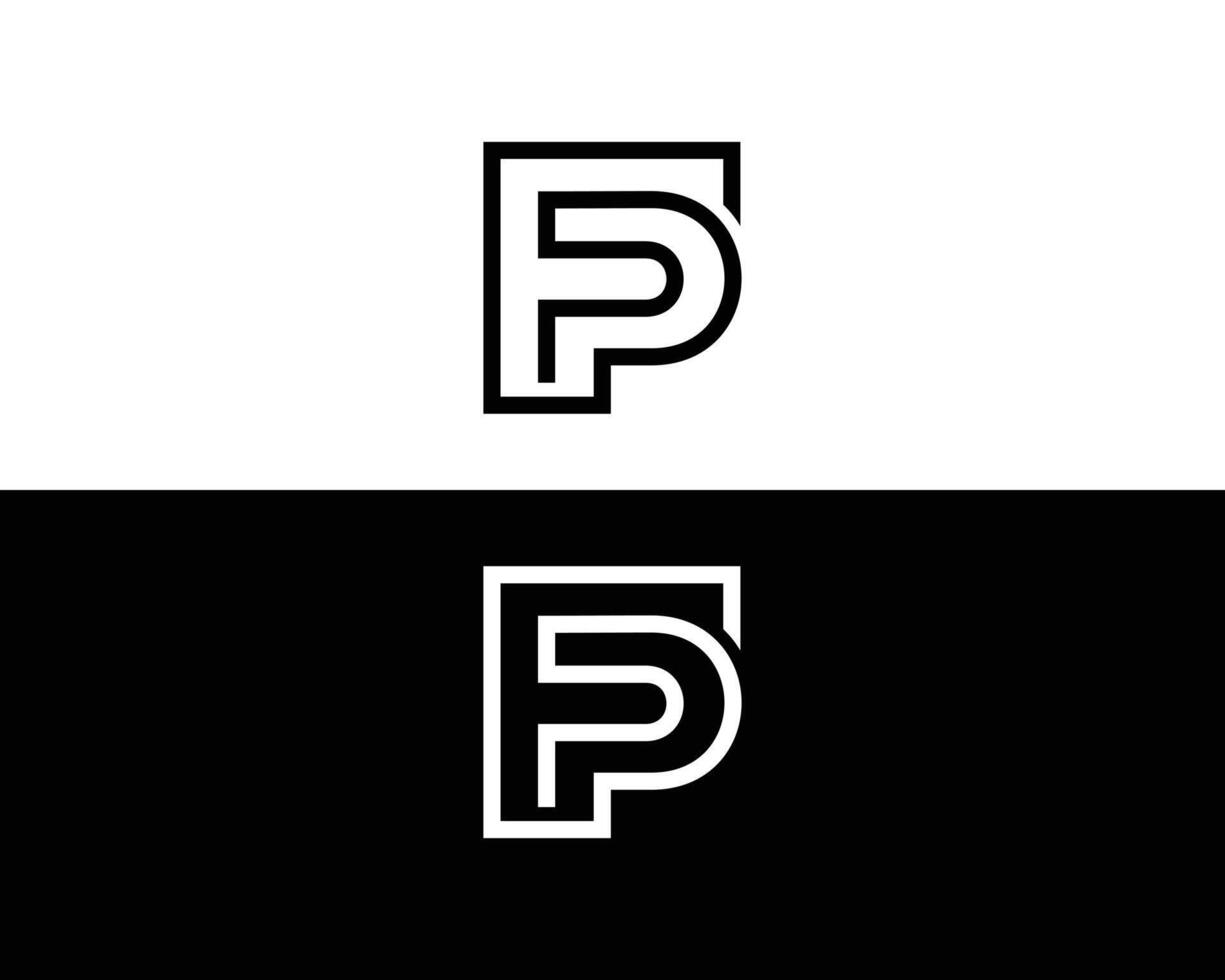 Letter FP or FP line logo design concept minimalist template. vector
