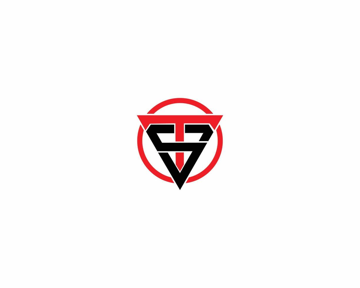 Triangle ST or TS Logo Design Minimalist Modern Template vector