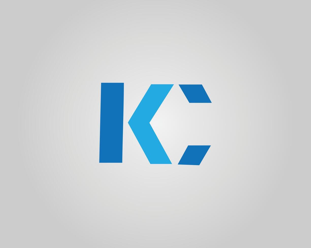 Abstract KC Lettermark Geometric Logo Design Minimalist Modern Template. vector