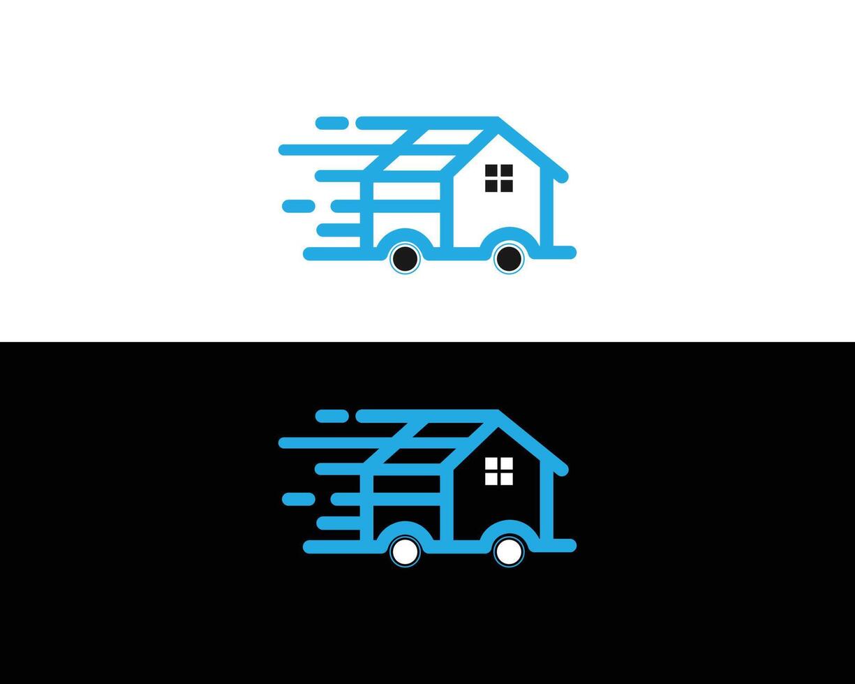 Fast Home Delivery Logo Design Modern Template. vector