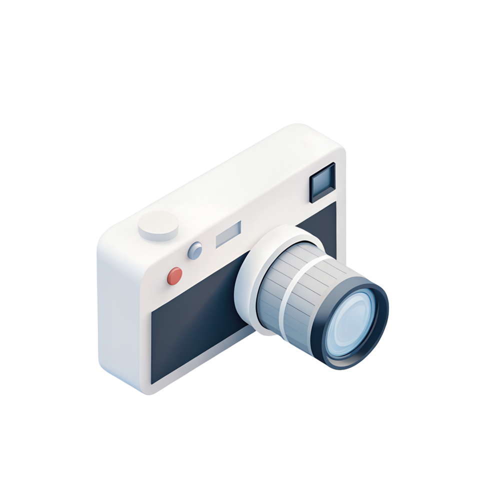 3D icon, Camera A digital camera, indicating photography or sightseeing, Midnight Blue Theme png