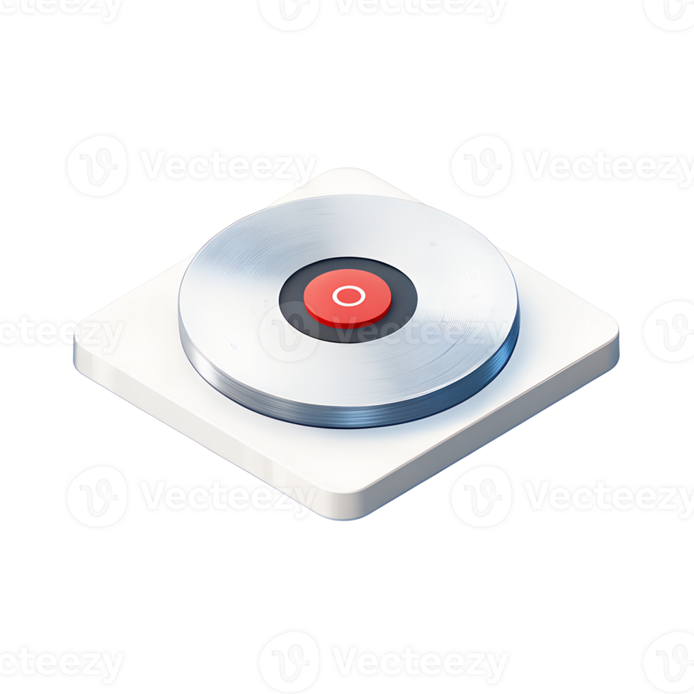 3D icon, Record Button A red circle, symbolizing recording in progress, Midnight Blue Theme png