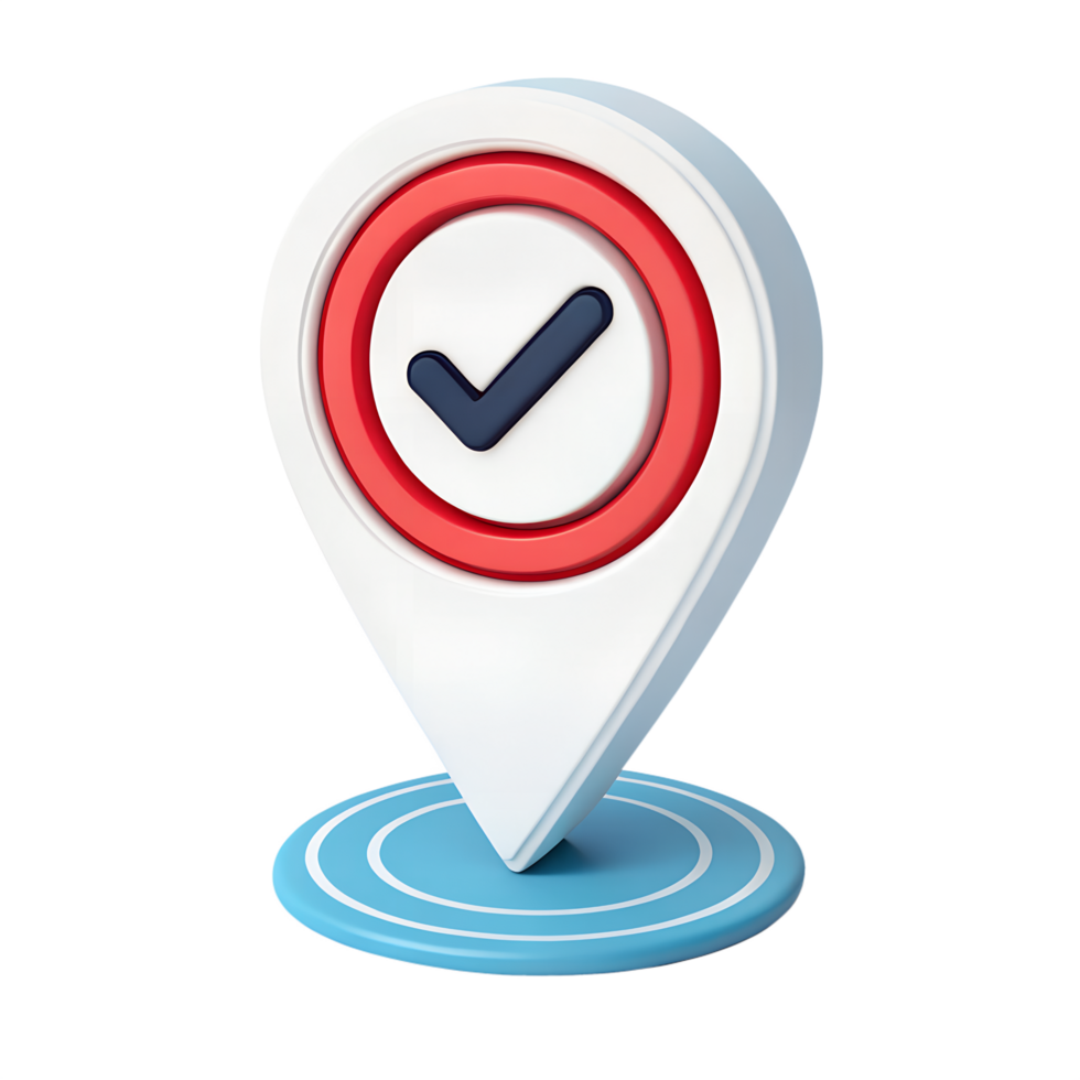 3D icon, Pin with Checkmark Icon png