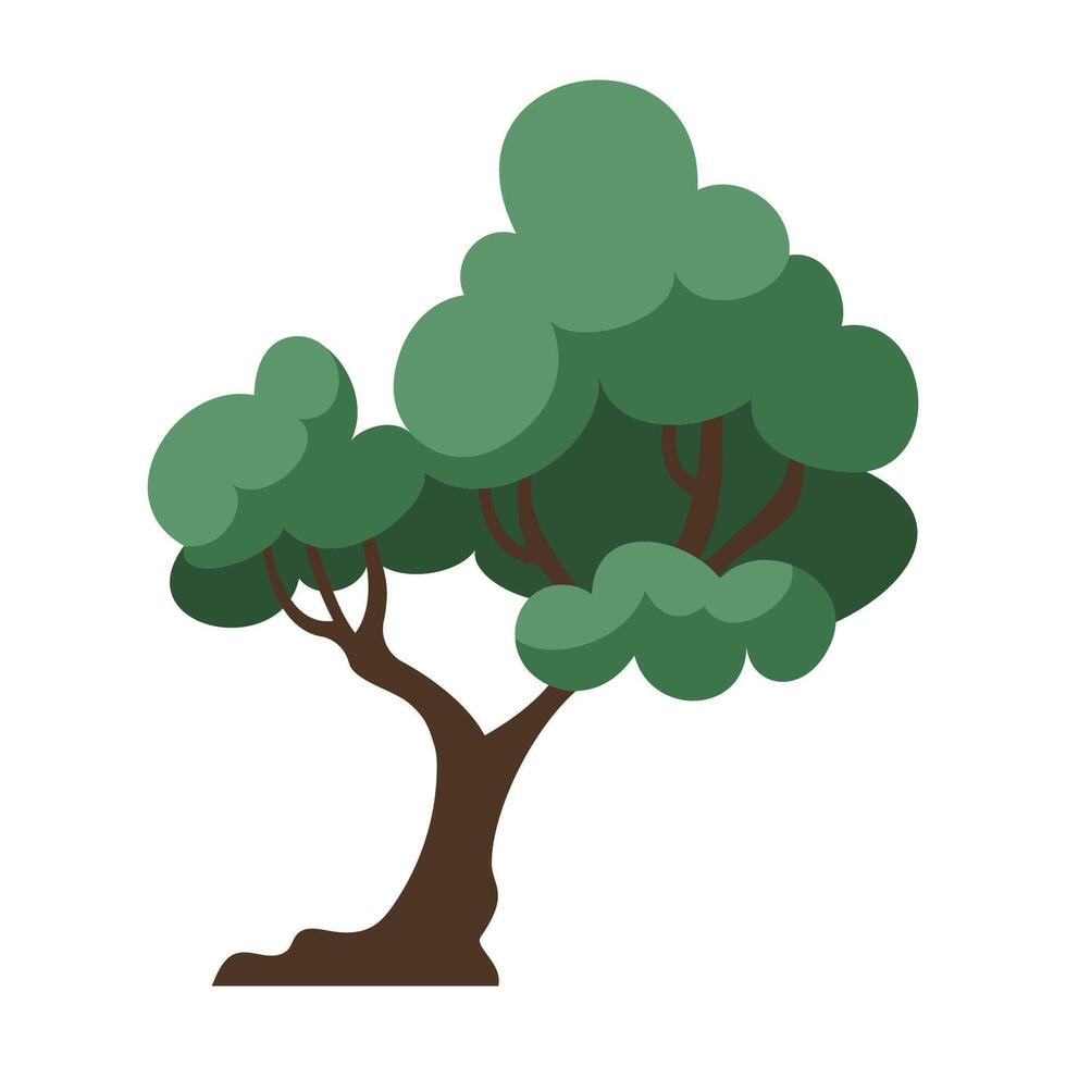 Majestic Tree with Thick Green Canopy vector