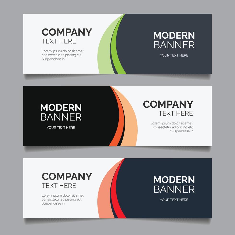 Abstract bright geometric banners set vector