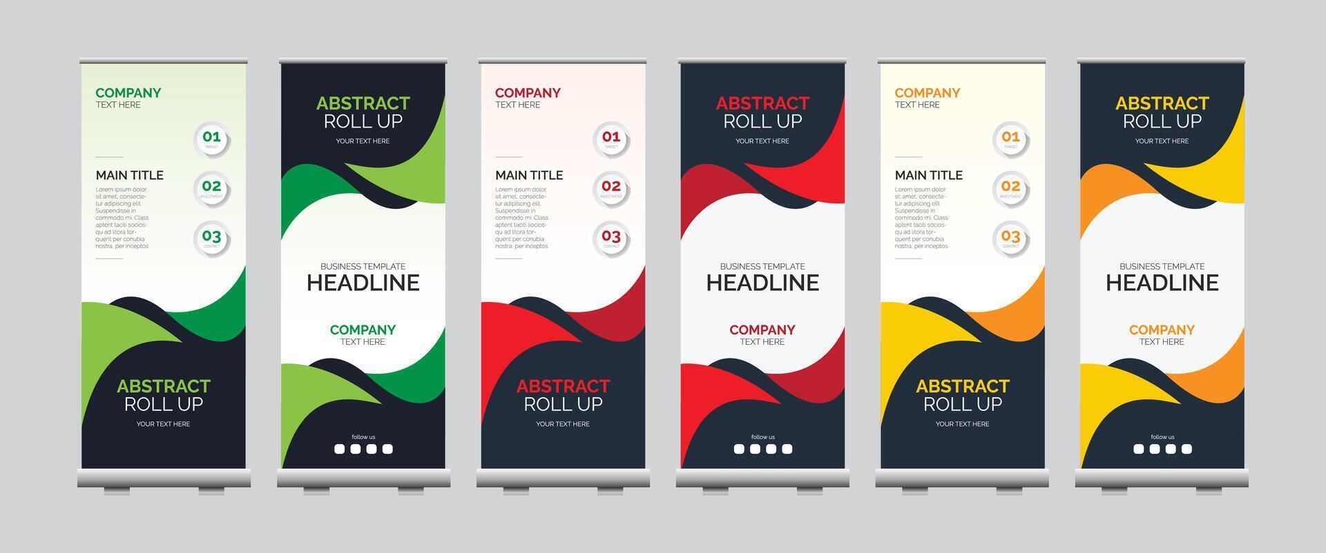 Professional corporate Abstract roll up banner design vector