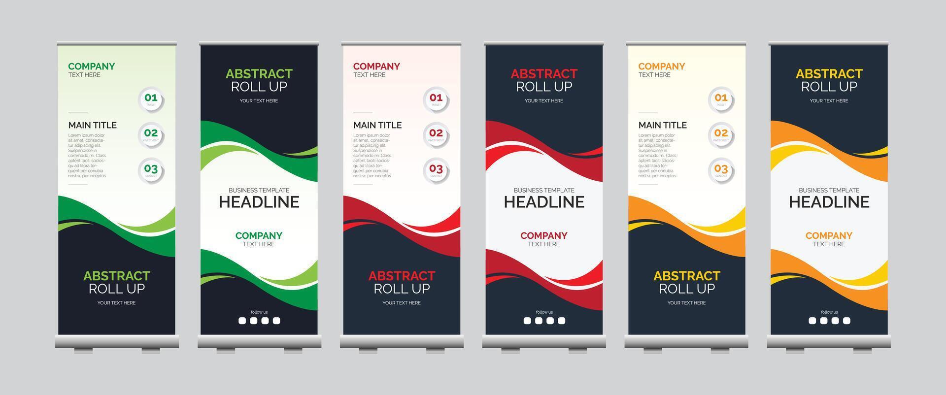 Business roll up display standee for presentation purpose vector