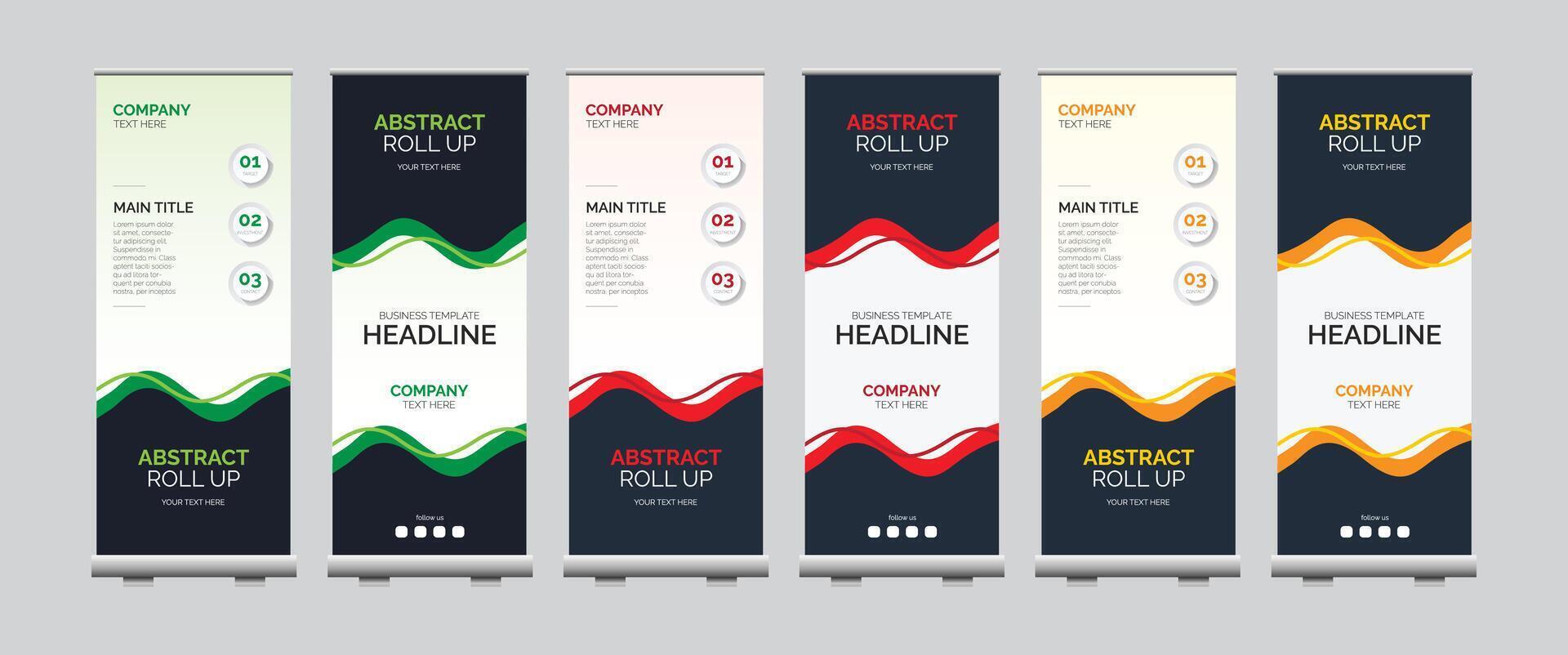 Business Roll Up Standee Design. Banner Template vector