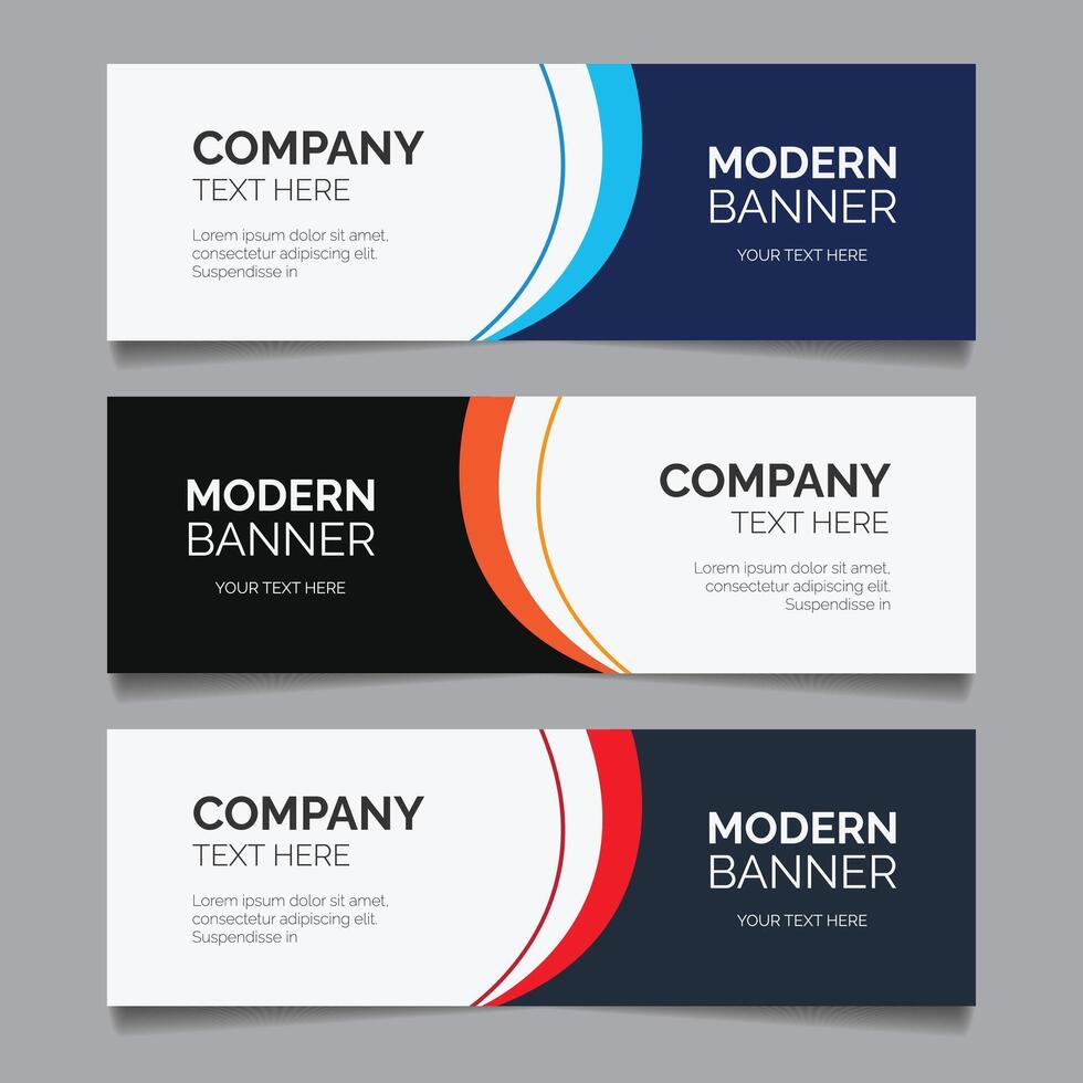 Set of abstract horizontal background vector