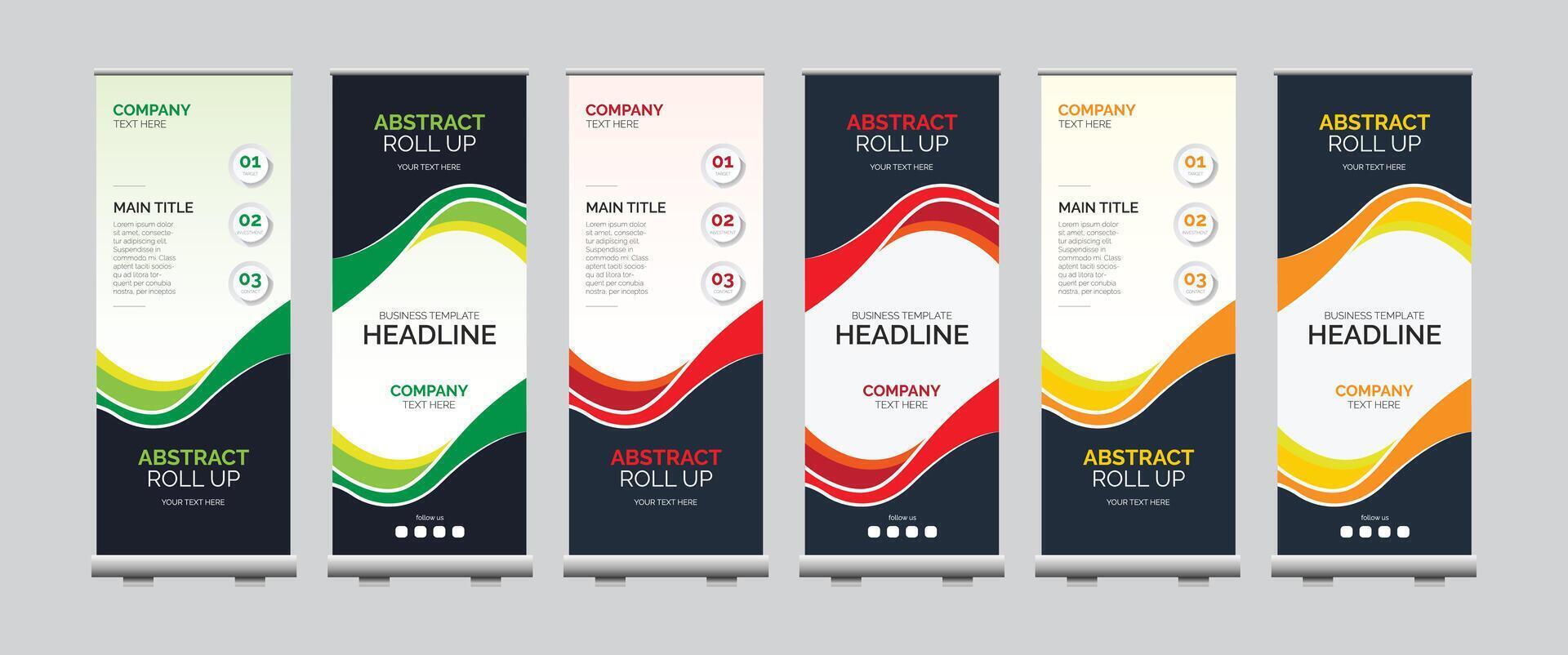 professional roll up stand banner template design vector