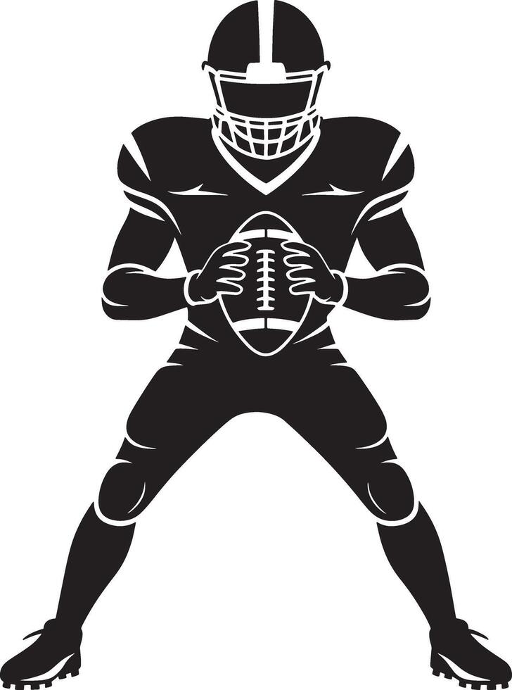 Football Player Illustration In Action Ready For The Big Game vector