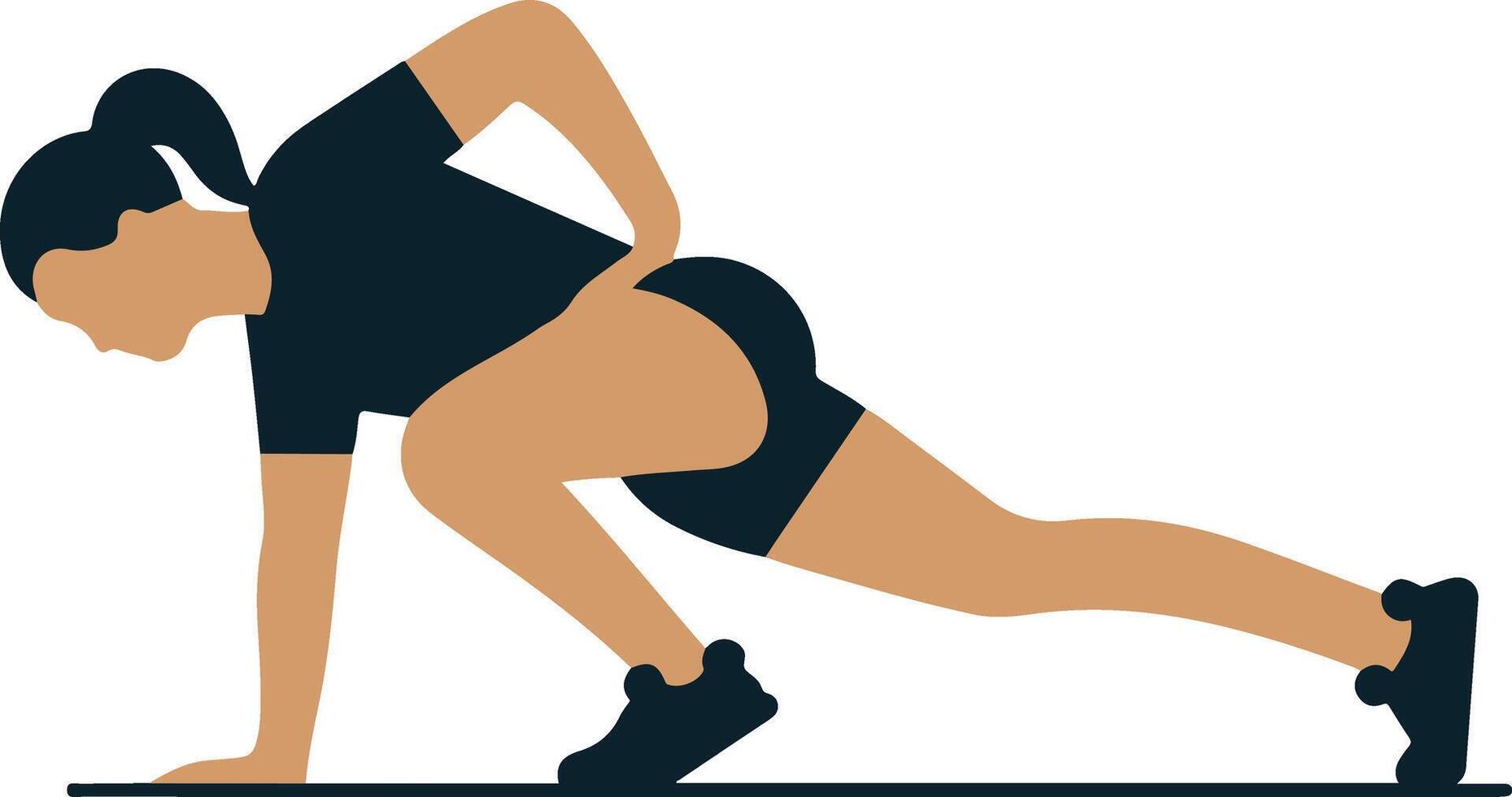 Woman In Lunge Position Doing Workout Exercise Illustration In Format vector